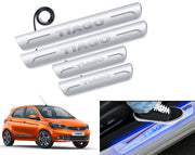 Auto Pearl Car Door Foot Step Led Sill/Scuff Plates With Mirror Finish Compatible with All Models (Set of 4)