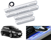 Auto Pearl Car Door Foot Step Led Sill/Scuff Plates With Mirror Finish Compatible with All Models (Set of 4)