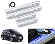Auto Pearl Car Door Foot Step Led Sill/Scuff Plates With Mirror Finish Compatible with All Models (Set of 4)