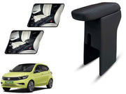 Auto Pearl Premium Car Armrest with Storage Box, High-Density Foam, Nappa Leatherette Black with double Stitching, No Obstruction to Rear Window Buttons, for Tiago-EV-2024