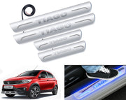 Auto Pearl Car Door Foot Step Led Sill/Scuff Plates With Mirror Finish Compatible with All Models (Set of 4)