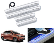 Auto Pearl Car Door Foot Step Led Sill/Scuff Plates With Mirror Finish Compatible with All Models (Set of 4)