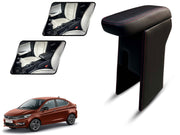 Auto Pearl Premium Car Armrest with Storage Box, High-Density Foam, Nappa Leatherette Black with double Stitching, No Obstruction to Rear Window Buttons, for Tigor-2021-2025