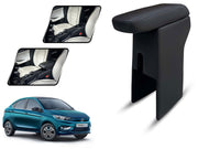 Auto Pearl Premium Car Armrest with Storage Box, High-Density Foam, Nappa Leatherette Black with double Stitching, No Obstruction to Rear Window Buttons, for Tigor-EV-2021-2025