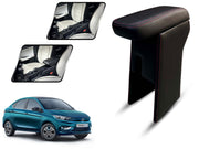 Auto Pearl Premium Car Armrest with Storage Box, High-Density Foam, Nappa Leatherette Black with double Stitching, No Obstruction to Rear Window Buttons, for Tigor-EV-2021-2025