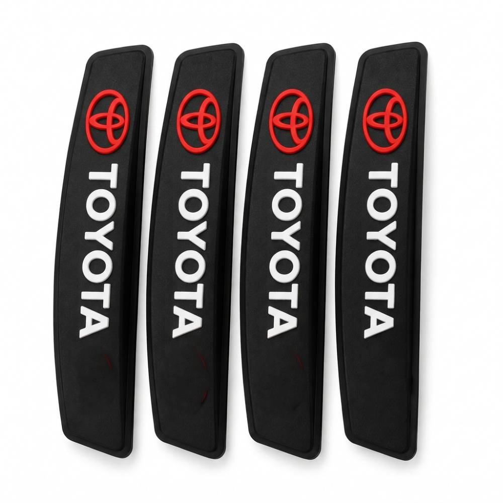 Car Door Edge Guard for TOYOTA Models, Anti Scratch Door Protector, Soft Rubber & Silicone Shock Absorber | Prevents Dents & Paint Damage | Universal Fit Car Door Protection Strip (Black, Set of 4)