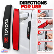 Car Door Edge Guard for TOYOTA Models, Anti Scratch Door Protector, Soft Rubber & Silicone Shock Absorber | Prevents Dents & Paint Damage | Universal Fit Car Door Protection Strip (Black, Set of 4)
