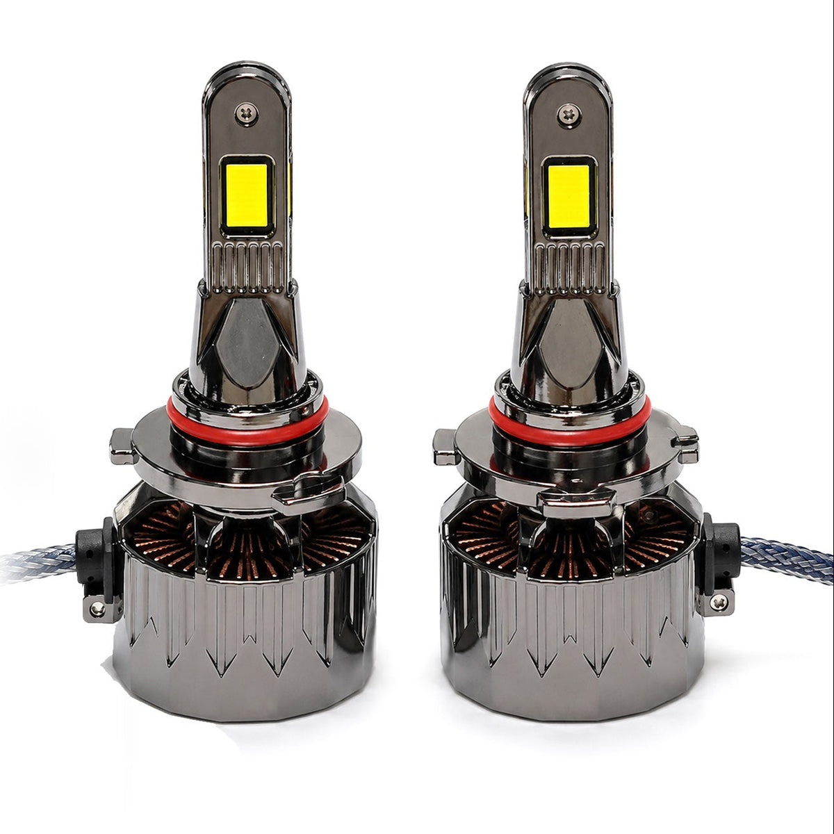 Auto Pearl 9012-6500K 320W (160W Each), 18000LM LED Headlight Bulb with rear cooling Fan for Car (Cool White Light LED Headlight Bulb)