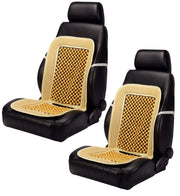 Car Seat Cover Wooden Beads Velvet for Car Wooden Acupressure Natural Beige Color, Universal Fit for All Cars