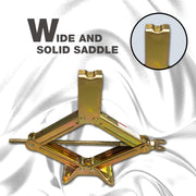 Scissor Jack Steel Portable Tire Jack & 4-Way Wheel Spanner (17x19x21x23 mm) with Handle Mounts Durable Leveling Jacks (1.3 Ton)