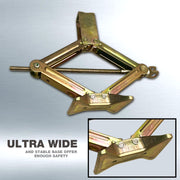 Scissor Jack Steel Portable Tire Jack & 4-Way Wheel Spanner (17x19x21x23 mm) with Handle Mounts Durable Leveling Jacks (1.3 Ton)