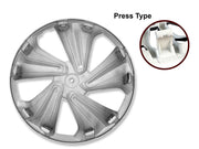 Press Type Hubcap Tiago Wheel Cover Replacements for OEM Steel Wheels Polypropylene Material with Retention Ring | Set of 4 Pcs