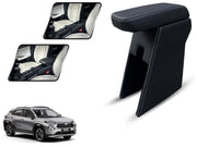 Auto Pearl Premium Car Armrest with Storage Box, High-Density Foam, Nappa Leatherette Black with double Stitching, No Obstruction to Rear Window Buttons, for Urban-Cruiser-Taisor