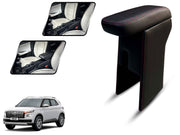 Auto Pearl Premium Car Armrest with Storage Box, High-Density Foam, Nappa Leatherette Black with double Stitching, No Obstruction to Rear Window Buttons, for Venue-2019-2024
