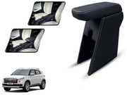 Auto Pearl Premium Car Armrest with Storage Box, High-Density Foam, Nappa Leatherette Black with double Stitching, No Obstruction to Rear Window Buttons, for Venue-2019-2024
