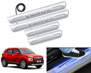 Auto Pearl Car Door Foot Step Led Sill/Scuff Plates With Mirror Finish Compatible with All Models (Set of 4)