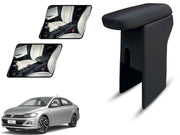 Auto Pearl Premium Car Armrest with Storage Box, High-Density Foam, Nappa Leatherette Black with double Stitching, No Obstruction to Rear Window Buttons, for Virtus-2022-2025