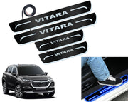 Auto Pearl Car Door Foot Step Led Sill/Scuff Plates With Mirror Finish Compatible with All Models (Set of 4)