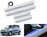 Auto Pearl Car Door Foot Step Led Sill/Scuff Plates With Mirror Finish Compatible with All Models (Set of 4)
