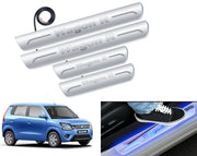 Auto Pearl Car Door Foot Step Led Sill/Scuff Plates With Mirror Finish Compatible with All Models (Set of 4)