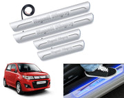 Auto Pearl Car Door Foot Step Led Sill/Scuff Plates With Mirror Finish Compatible with All Models (Set of 4)