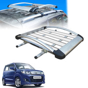 Car Roof Luggage (4x 4) Frame Aluminum Roof Frame Universal Roof Frame Travel Frame Load Frame Load Over 100 kg Roof Shelves Luggage Box Roof Rack (Silver)
