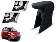 Auto Pearl Premium Car Armrest with Storage Box, High-Density Foam, Nappa Leatherette Black with double Stitching, No Obstruction to Rear Window Buttons, for WagonR (2021-2024)
