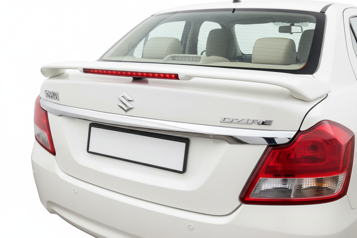 Car Spoiler with LED Brake Light Compatible with Maruti Swift Dzire (2012-2015)