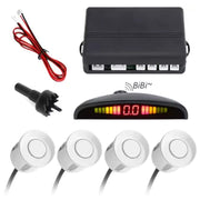 Car Reverse Backup Sensor System, LED Display 4-Sensor Parking Assistant Kit, Backup Auto Object Detectors with Sound Warning (Set of 4)