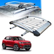 Car Roof Luggage (4x 4) Frame Aluminum Roof Frame Universal Roof Frame Travel Frame Load Frame Load Over 100 kg Roof Shelves Luggage Box Roof Rack (Silver)