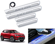 Auto Pearl Car Door Foot Step Led Sill/Scuff Plates With Mirror Finish Compatible with All Models (Set of 4)