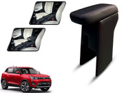 Auto Pearl Premium Car Armrest with Storage Box, High-Density Foam, Nappa Leatherette Black with double Stitching, No Obstruction to Rear Window Buttons, for XUV 300