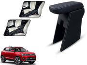 Auto Pearl Premium Car Armrest with Storage Box, High-Density Foam, Nappa Leatherette Black with double Stitching, No Obstruction to Rear Window Buttons, for XUV 300