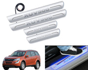 Auto Pearl Car Door Foot Step Led Sill/Scuff Plates With Mirror Finish Compatible with All Models (Set of 4)
