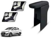 Auto Pearl Premium Car Armrest with Storage Box, High-Density Foam, Nappa Leatherette Black with double Stitching, No Obstruction to Rear Window Buttons, for Xcent 2016