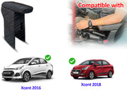 Auto Pearl Premium Car Armrest with Storage Box, High-Density Foam, Nappa Leatherette Black with double Stitching, No Obstruction to Rear Window Buttons, for Xcent 2016