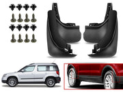 O.E Type Custom Front and Rear Mud Flap Guard (Set of 4 Pcs) | Compatible with SKODA | Black