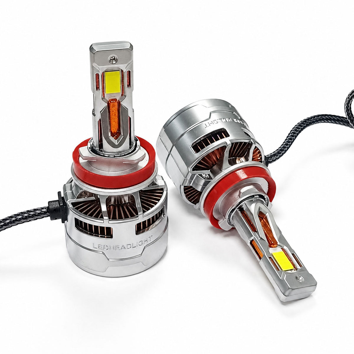 Auto Pearl H8/H9/H11-6500K 480W (240W Each), 36000LM LED Headlight Bulb with rear cooling Fan for Car (Cool White Light LED Headlight Bulb)