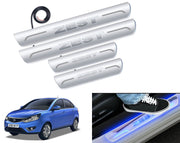 Auto Pearl Car Door Foot Step Led Sill/Scuff Plates With Mirror Finish Compatible with All Models (Set of 4)