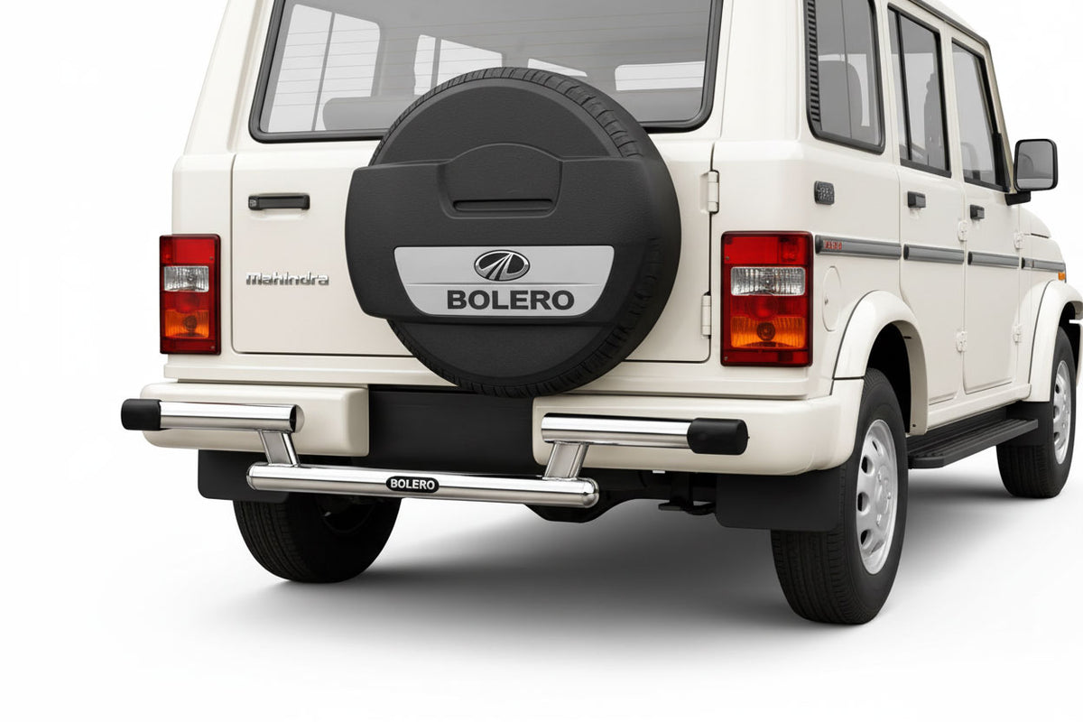 Auto Pearl Car Sleek Rear Stainless Steel Oval Crash Guard with Fitting Kit for Bolero