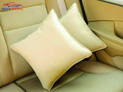Leatherite Car Pillow Cushion for Universal For Car  (Square, Pack of 2)