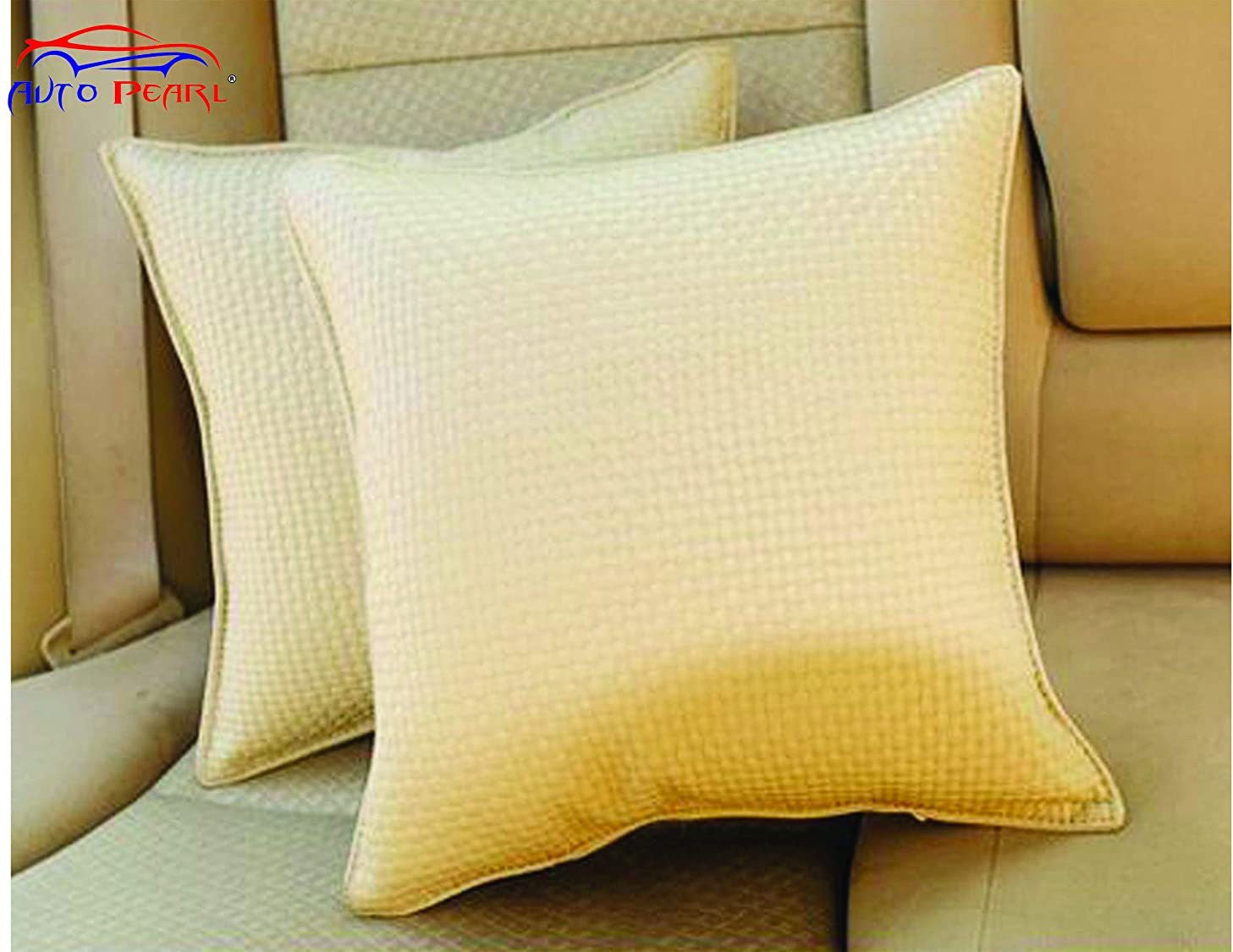 Leatherite Car Pillow Cushion for Universal For Car  (Square, Pack of 2)