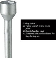 Car Wheel Nut Spanner Wrench for Outlander Size 17-19-21-23 Double Sided Lug Wrench (Pack of 1)