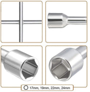 Car Wheel Nut Spanner Wrench for Outlander Size 17-19-21-23 Double Sided Lug Wrench (Pack of 1)