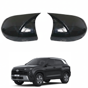 Auto Pearl Batman Style Car Side Mirror Cover Cap, ABS Material, Black, Compatible for All Car (Pack of 2)