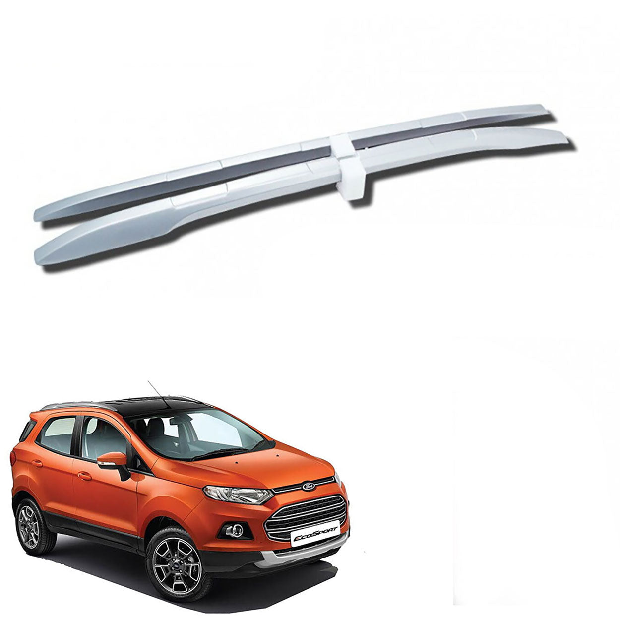 O.E. Type Roof Rail for Ecosports  (Set of 2)|Silver