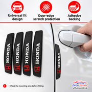 Car Door Edge Guard for HONDA Models, Anti Scratch Door Protector, Soft Rubber & Silicone Shock Absorber | Prevents Dents & Paint Damage | Universal Fit Car Door Protection Strip (Black, Set of 4)