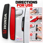 Car Door Edge Guard for HONDA Models, Anti Scratch Door Protector, Soft Rubber & Silicone Shock Absorber | Prevents Dents & Paint Damage | Universal Fit Car Door Protection Strip (Black, Set of 4)