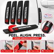 Car Door Edge Guard for HONDA Models, Anti Scratch Door Protector, Soft Rubber & Silicone Shock Absorber | Prevents Dents & Paint Damage | Universal Fit Car Door Protection Strip (Black, Set of 4)