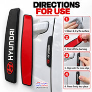 Car Door Edge Guard for Hyundai Models, Anti Scratch Door Protector, Soft Rubber & Silicone Shock Absorber | Prevents Dents & Paint Damage | Universal Fit Car Door Protection Strip (Black, Set of 4)